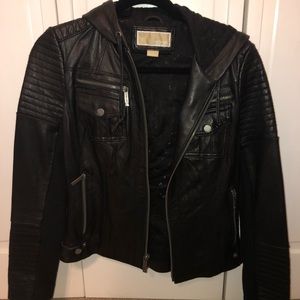 Michael Kors hooded leather jacket